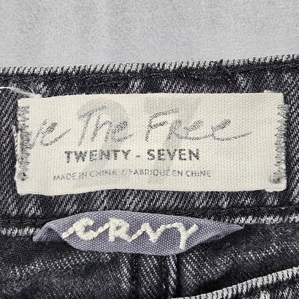 We The Free Jeans Womens 27 Black Curvy Distressed High Rise Straight Grunge - Picture 4 of 12